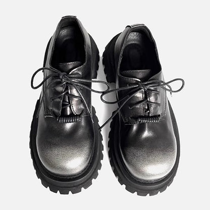 Distressed Leather Derby Shoes【TR3410】