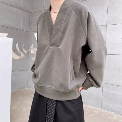 Deep V Raglan Long T-shirt【TR3352】