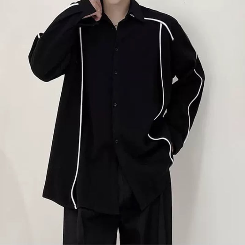 Contrast Piping Collared Shirt【TR3342】