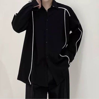 Contrast Piping Collared Shirt【TR3342】