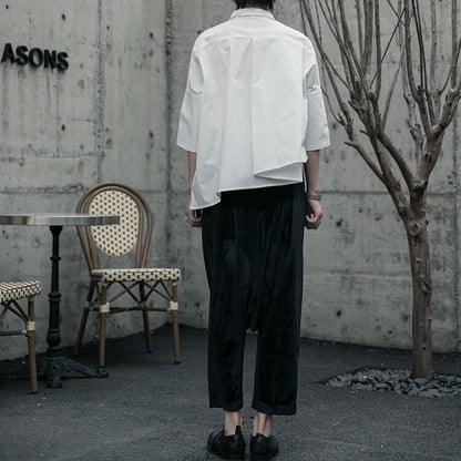 〈Unisex〉Wrap Nichi Irregular Shirt【TR1422】