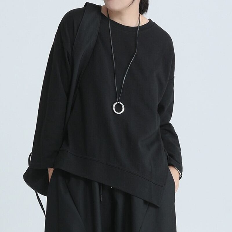 Asymmetry Flare Simple T-Shirt【TR3145】