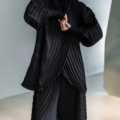〈Unisex〉 Pleats Tops Wide-pants Set-up【TR1353】