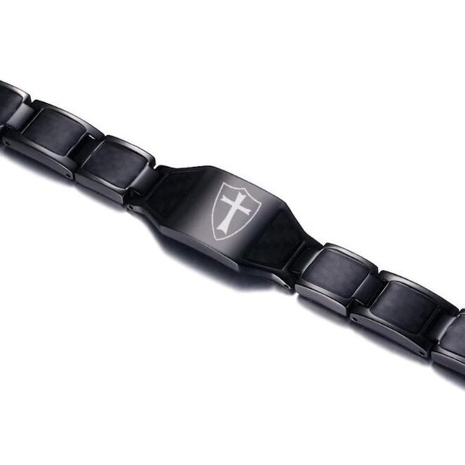 Cross magnetic men bracelet【TR2755】