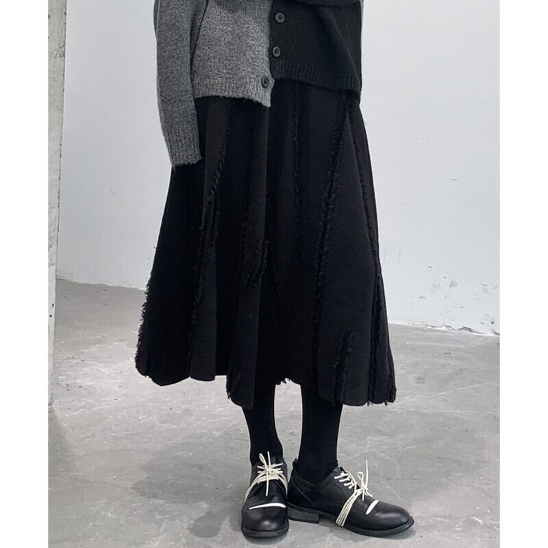 Knit Flare Frill Skirt【TR3185】