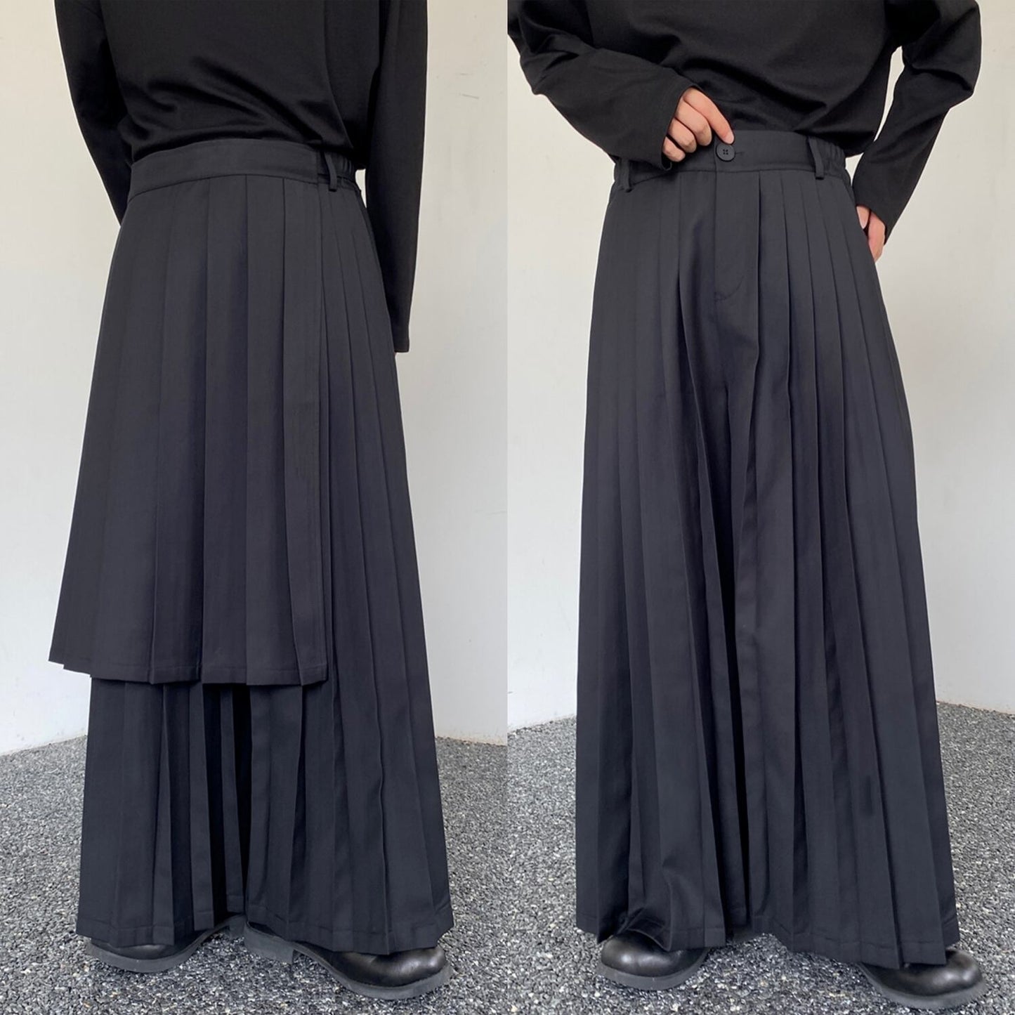 2-way Front Pleated Wide Pants【TR3311】
