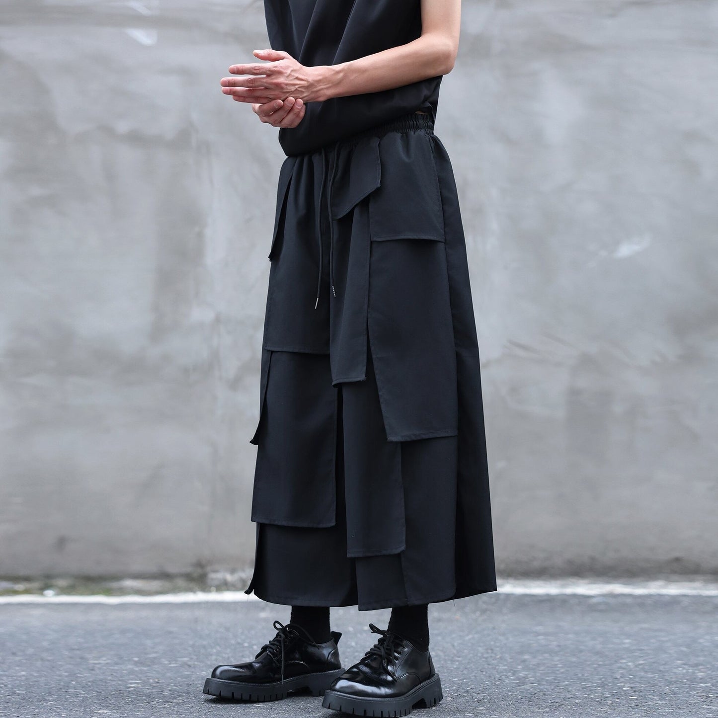 Patchwork Ankle Wide Pants【TR3320】
