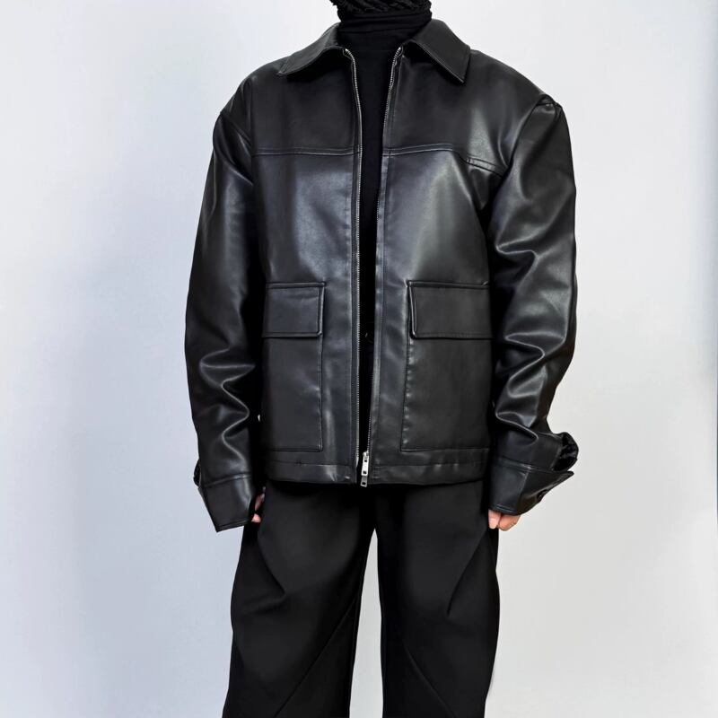 Sleek Quilted Liner Leather Jacket【TR3364】