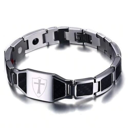 Cross magnetic men bracelet【TR2755】