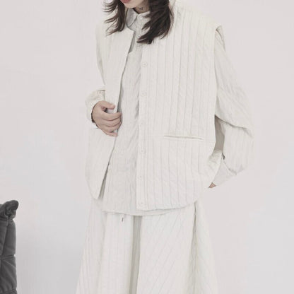 Loose Stripe Simple Vest【TR3243】