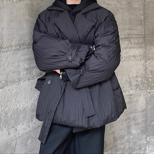 Crinkle Oversize Belted Jacket【TR3327】