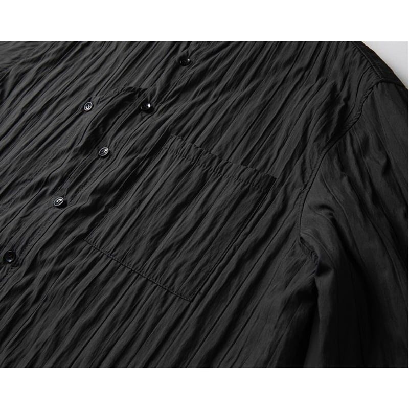 Asymmetry Pleats Collared Shirt【TR3100】