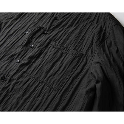 Asymmetry Pleats Collared Shirt【TR3100】