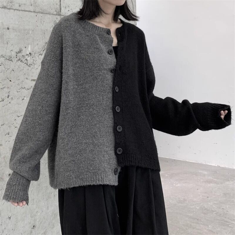 Bi-Color Unique Knit Jacket【TR3265】