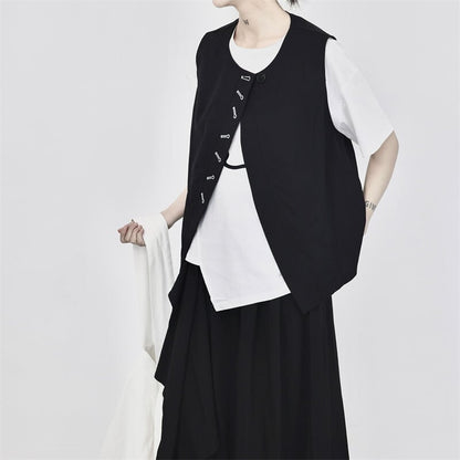 Roune-Neck Oversize Vest【TR3242】