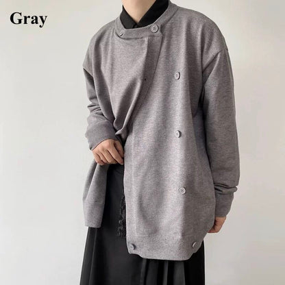 Asymmetric Button Jacket【TR3346】