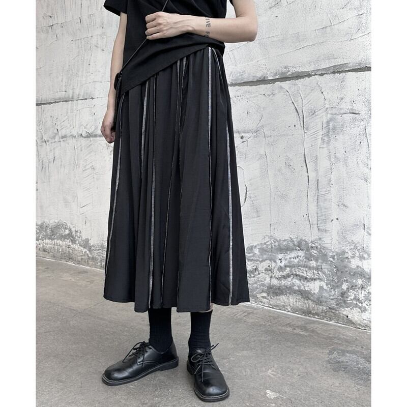 Bi-Color Pleats Skirt【TR3171】