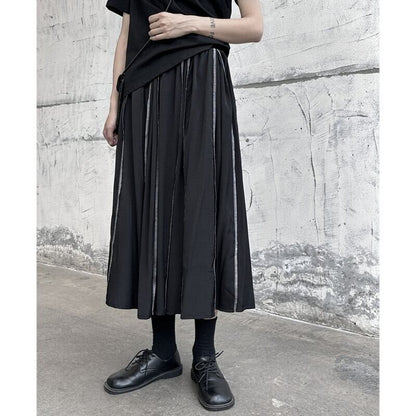 Bi-Color Pleats Skirt【TR3171】