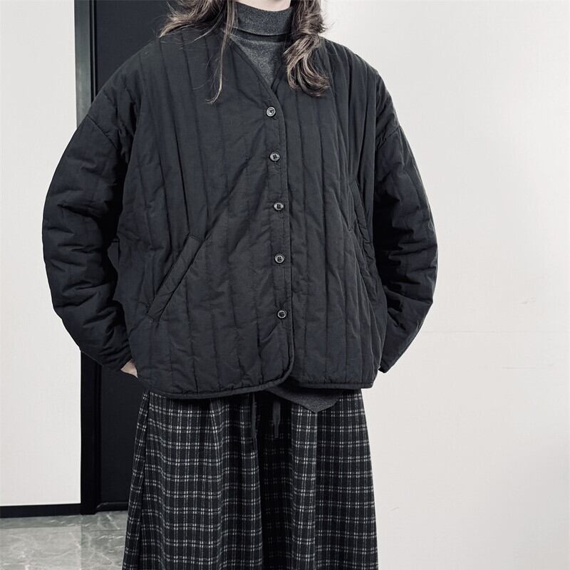 No-Collar V-Neck Jacket【TR3256】