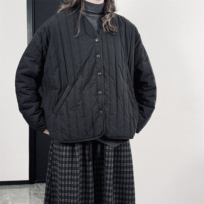 No-Collar V-Neck Jacket【TR3256】