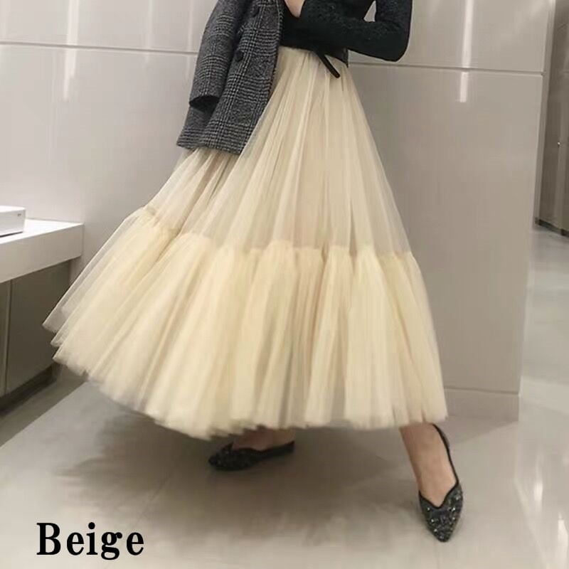 Tulle Chiffon Tiered Skirt【TR1373】