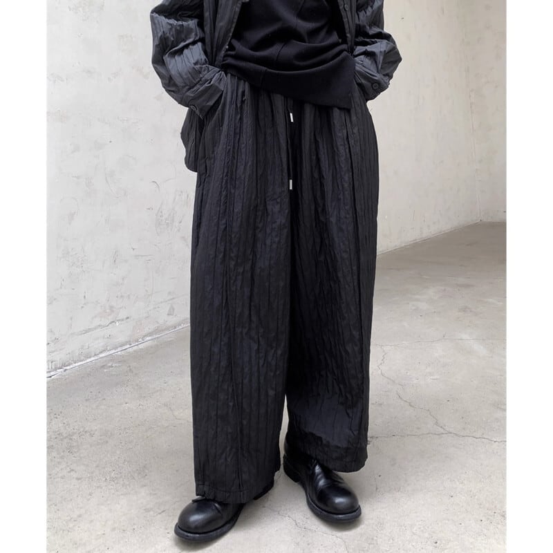 Embossed Pleats Loose Pants【TR3192】