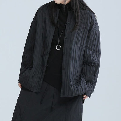 Pleats Round-Neck Jacket【TR3245】