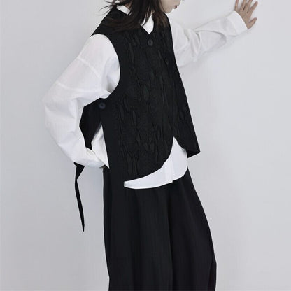 Retro Flower Embossed Vest【TR3239】
