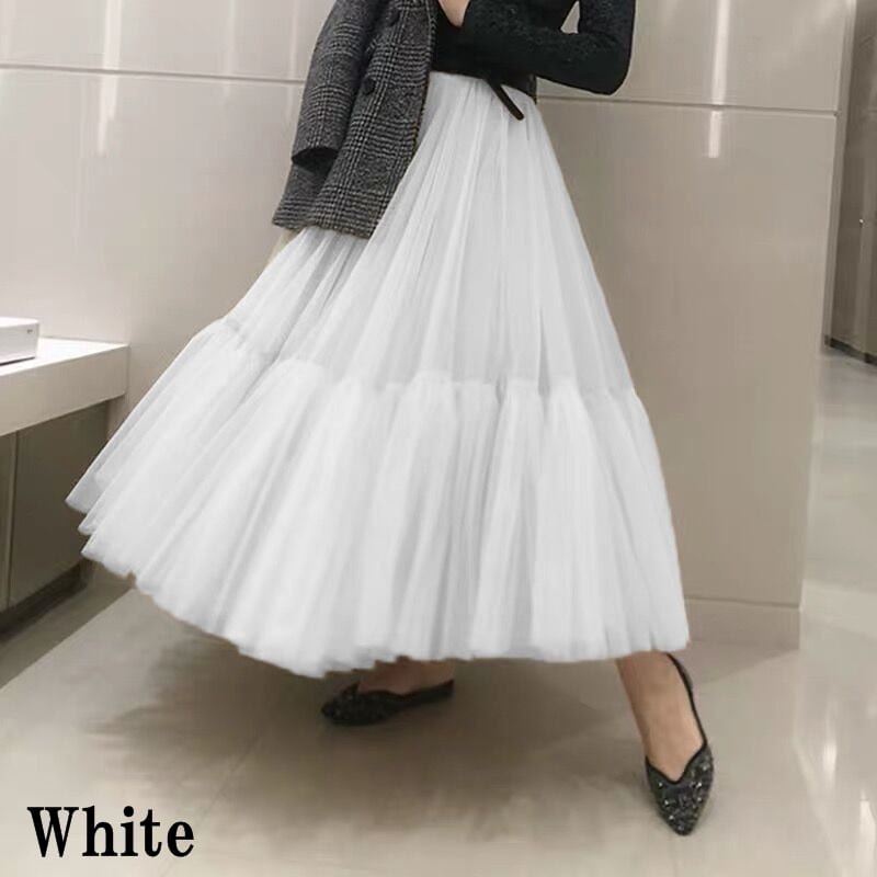 Tulle Chiffon Tiered Skirt【TR1373】