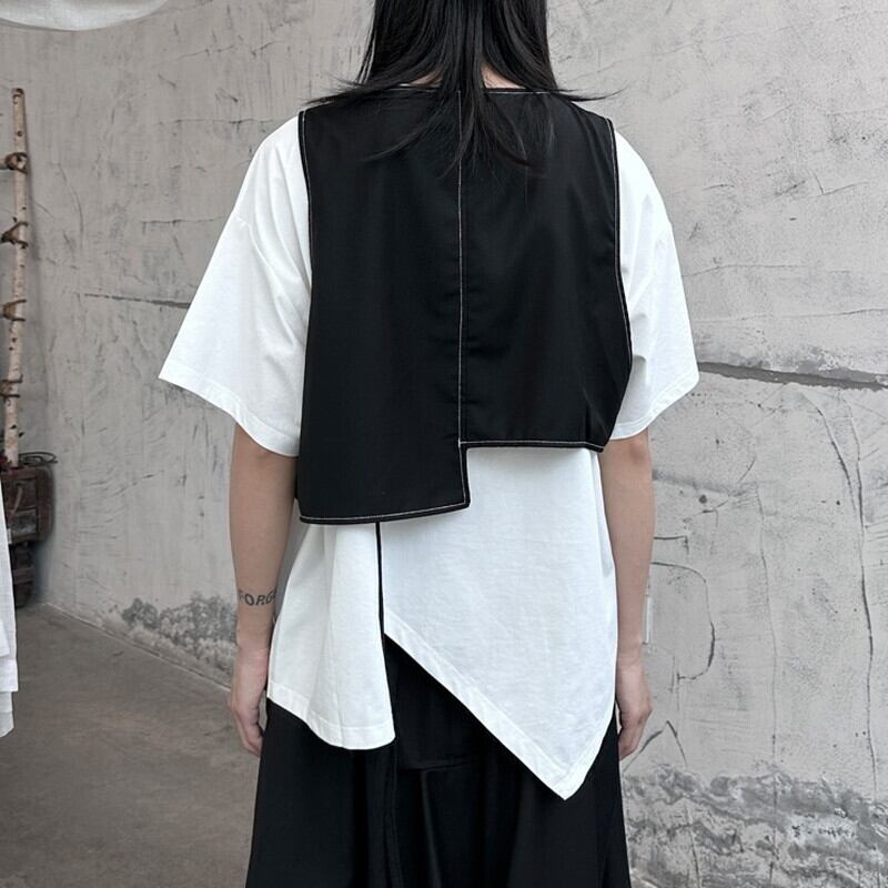 Asymmetry Stitch Vest【TR3236】