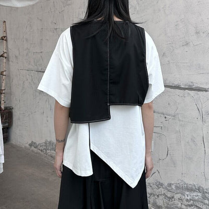 Asymmetry Stitch Vest【TR3236】