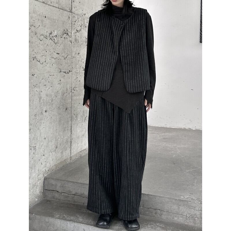 Stripe One-Button Vest【TR3235】