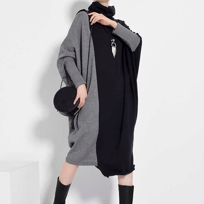 Turtleneck All-in-one Dress【TR1147】