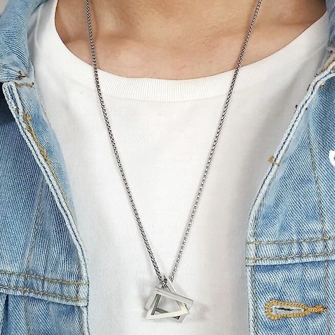 Stainless geometric necklace【TR2772】