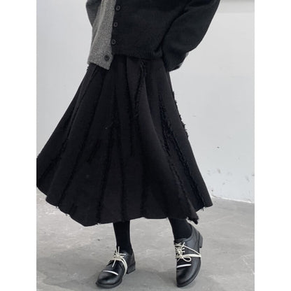 Knit Flare Frill Skirt【TR3185】