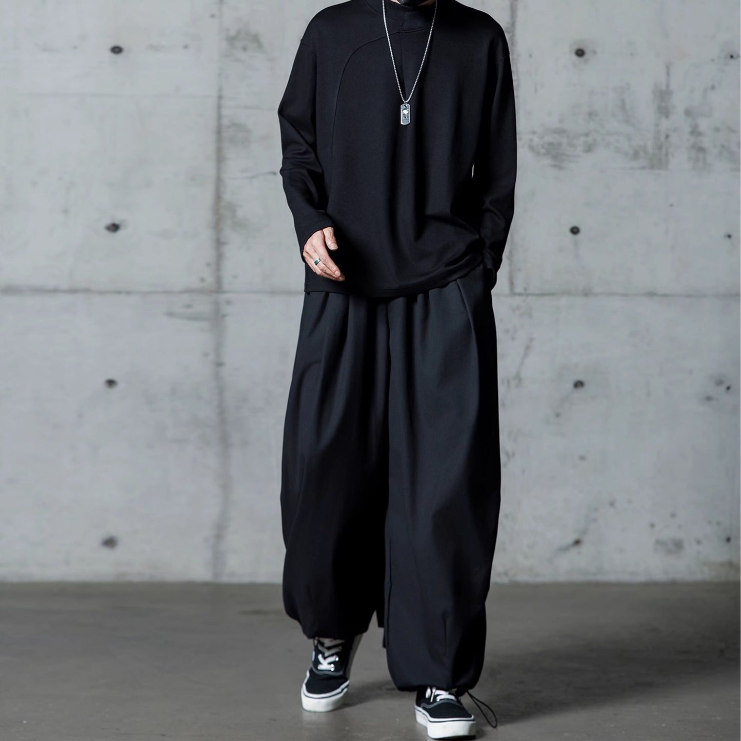 Drawstring Hem Wide Pants【TR3303】