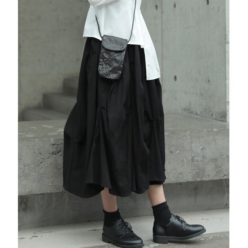 Asymmetry Gather Flare Skirt【TR3168】
