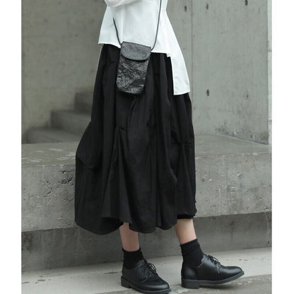 Asymmetry Gather Flare Skirt【TR3168】