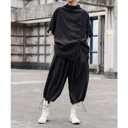 Asymmetric Button T-Shirt【TR3333】