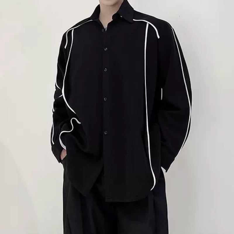 Contrast Piping Collared Shirt【TR3342】