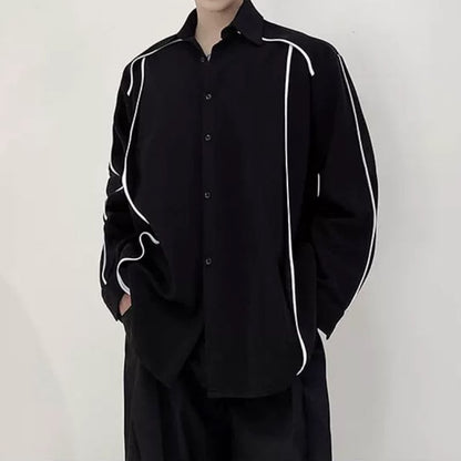 Contrast Piping Collared Shirt【TR3342】