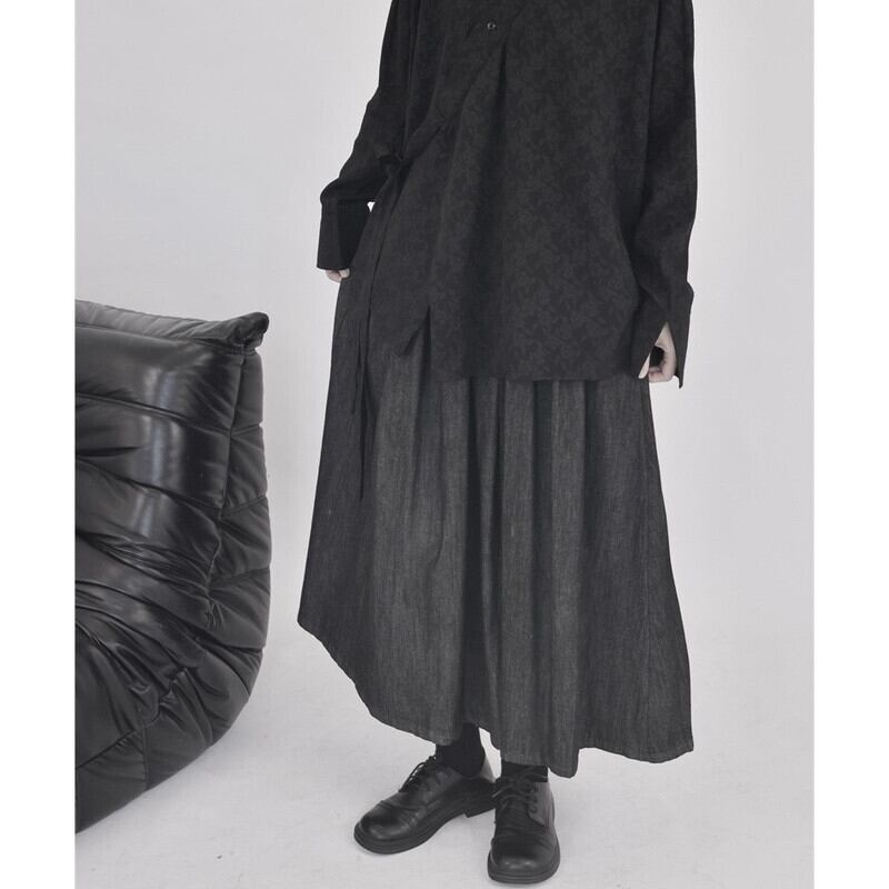 Denim Pleats Skirt【TR3176】
