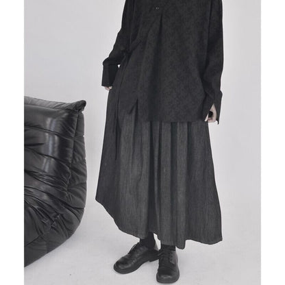 Denim Pleats Skirt【TR3176】
