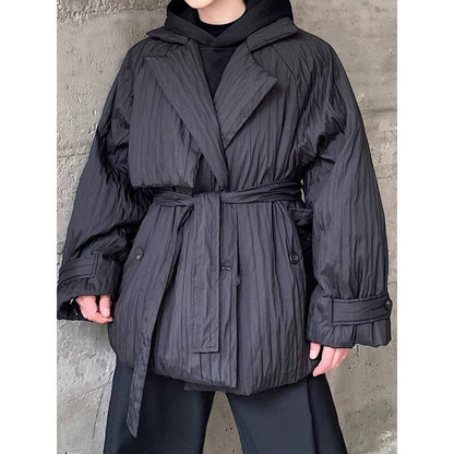 Crinkle Oversize Belted Jacket【TR3327】