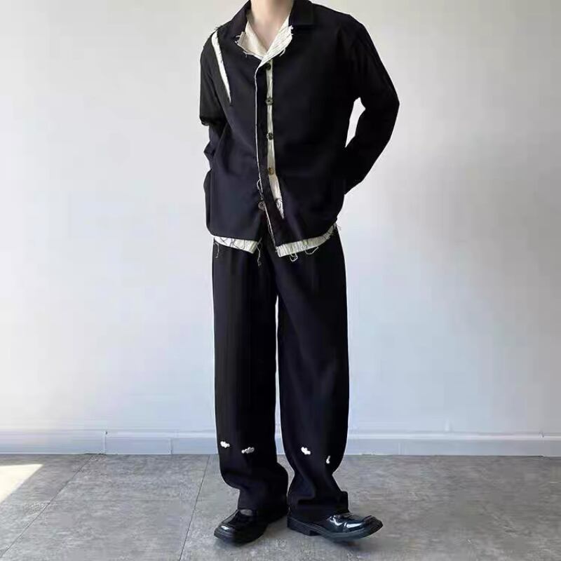 Frayed Contrast Panel Jacket【TR3341】