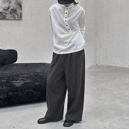 Half-Button Mock-Neck T-Shirt【TR3140】