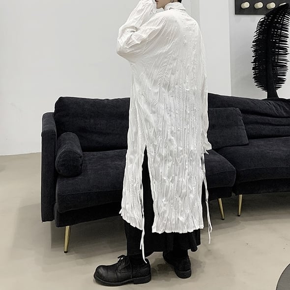 Crumply Oversize Long Shirt【TR3076】