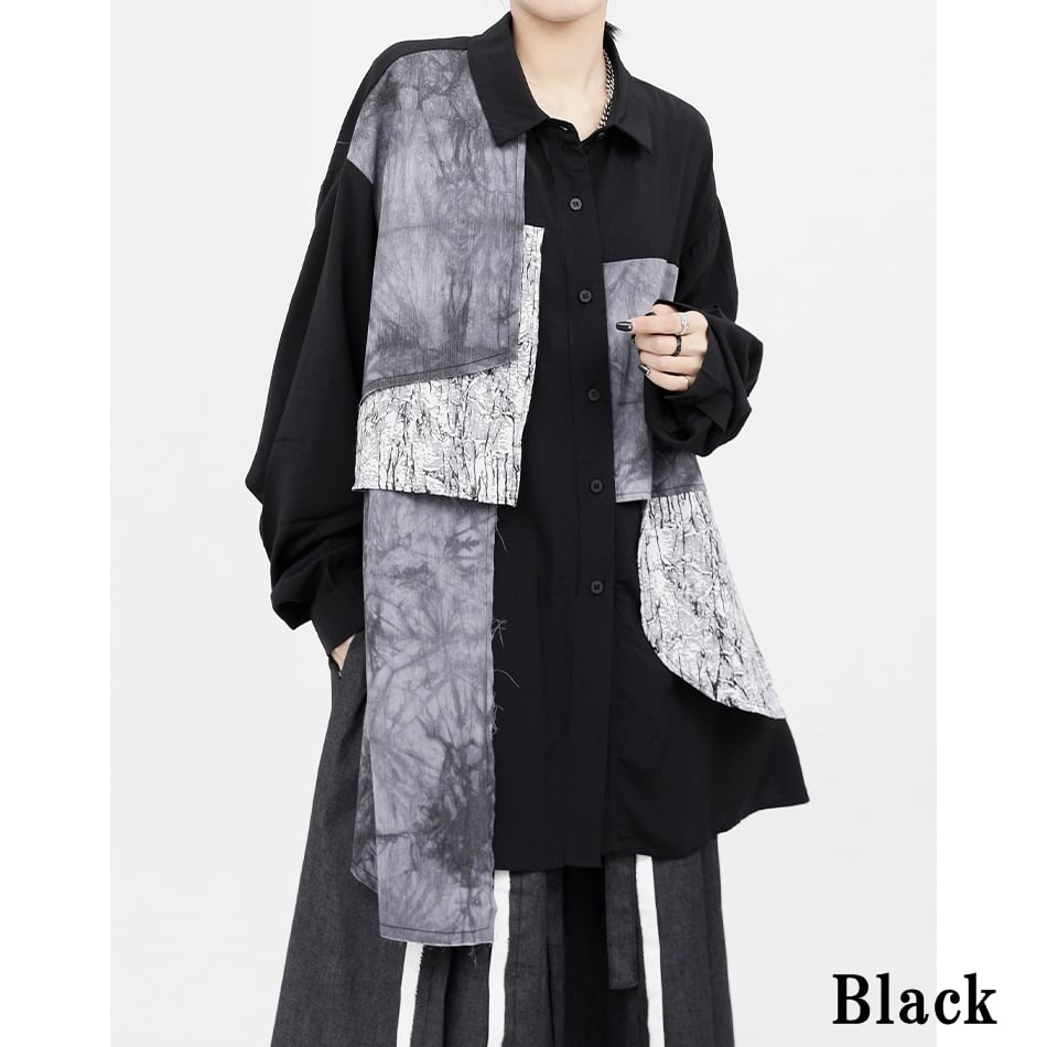 〈Unisex〉Patchwork Nichi Irregular Shirt【TR1324】