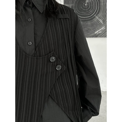 Asymmetry Stripe Vest【TR3240】