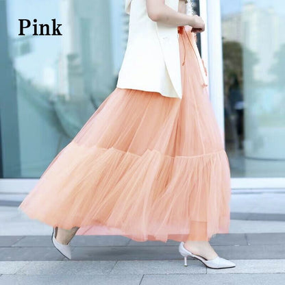 Tulle Chiffon Tiered Skirt【TR1373】